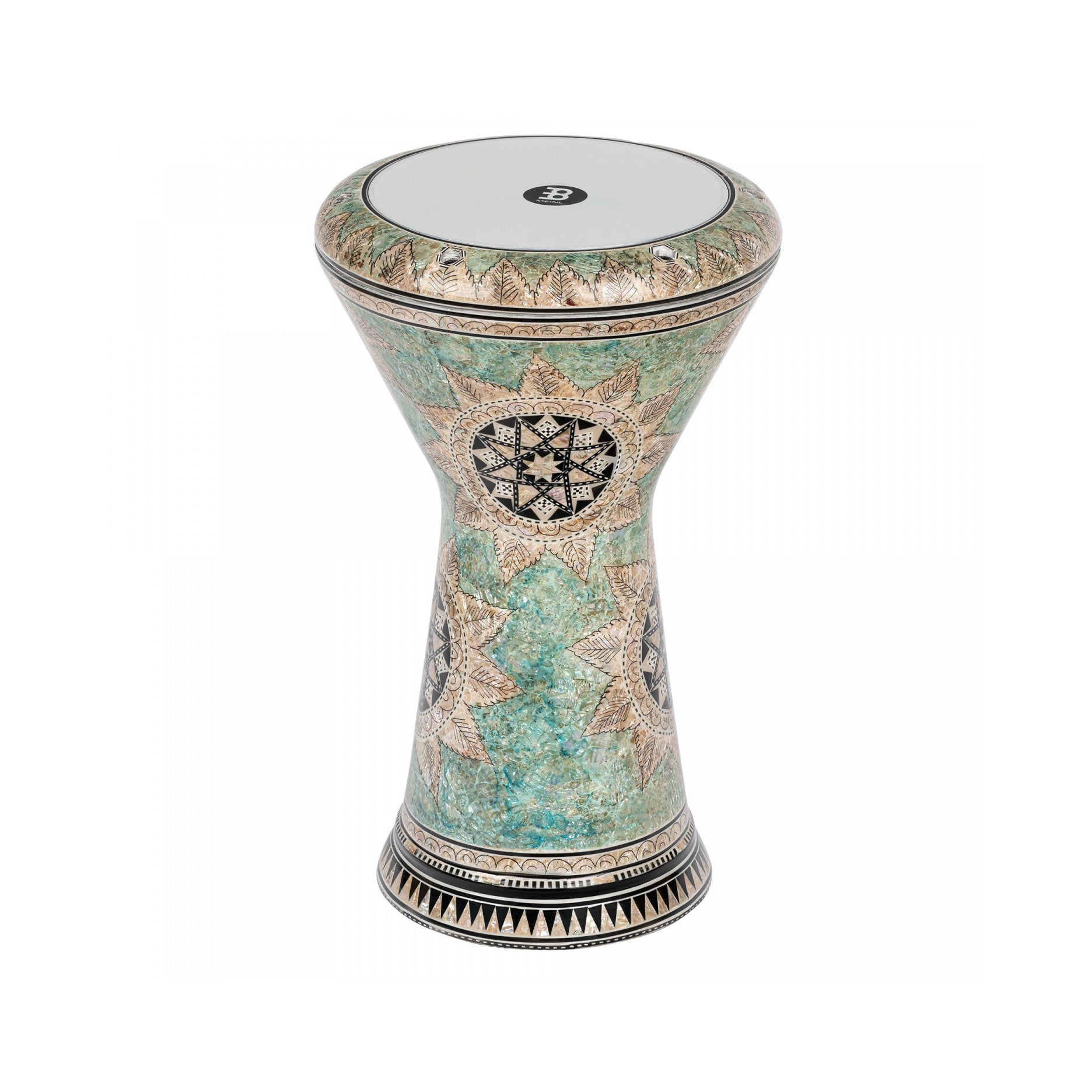 AEED4 8 3/4" Artisan Doumbek White Burl Mosaic Palacel