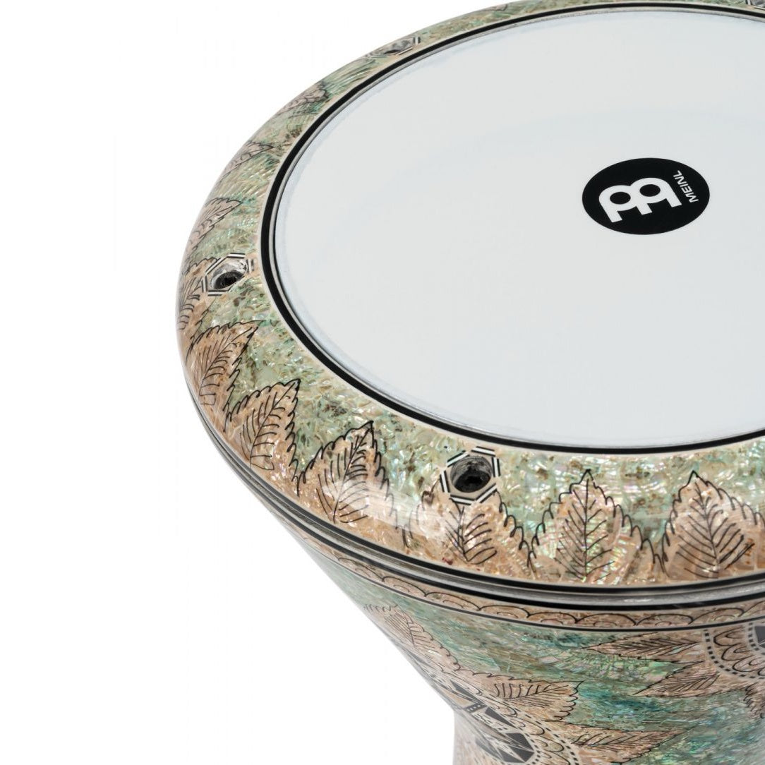 AEED4 8 3/4" Artisan Doumbek White Burl Mosaic Palacel