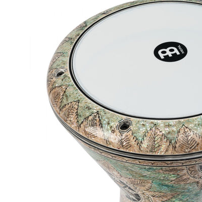 AEED4 8 3/4" Artisan Doumbek White Burl Mosaic Palacel