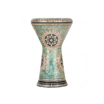 AEED4 8 3/4" Artisan Doumbek White Burl Mosaic Palacel