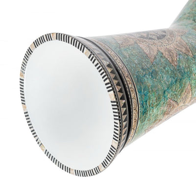 AEED4 8 3/4" Artisan Doumbek White Burl Mosaic Palacel