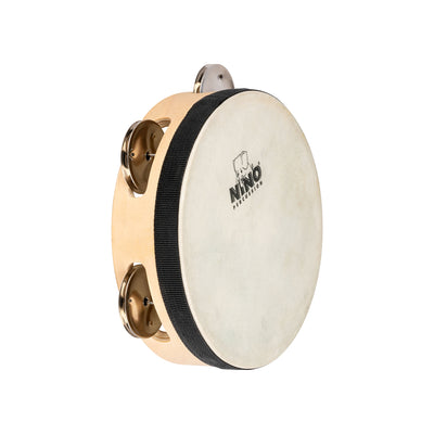 NINO - NINO942 Tamburin m. skinn, Wood 6", 1 row - Musik Utan Gränser 