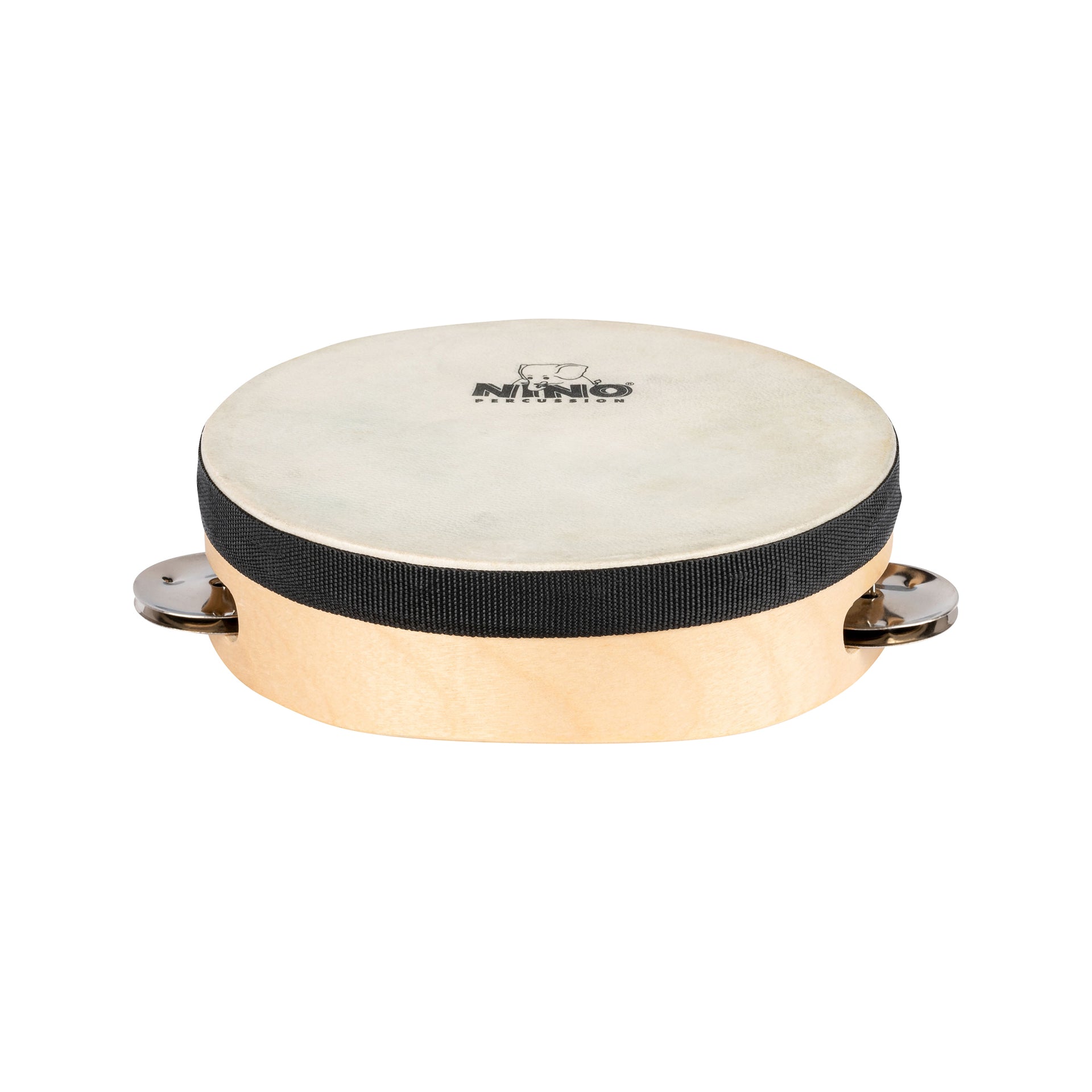 NINO - NINO942 Tamburin m. skinn, Wood 6", 1 row - Musik Utan Gränser 