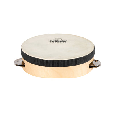 NINO - NINO942 Tamburin m. skinn, Wood 6", 1 row - Musik Utan Gränser 