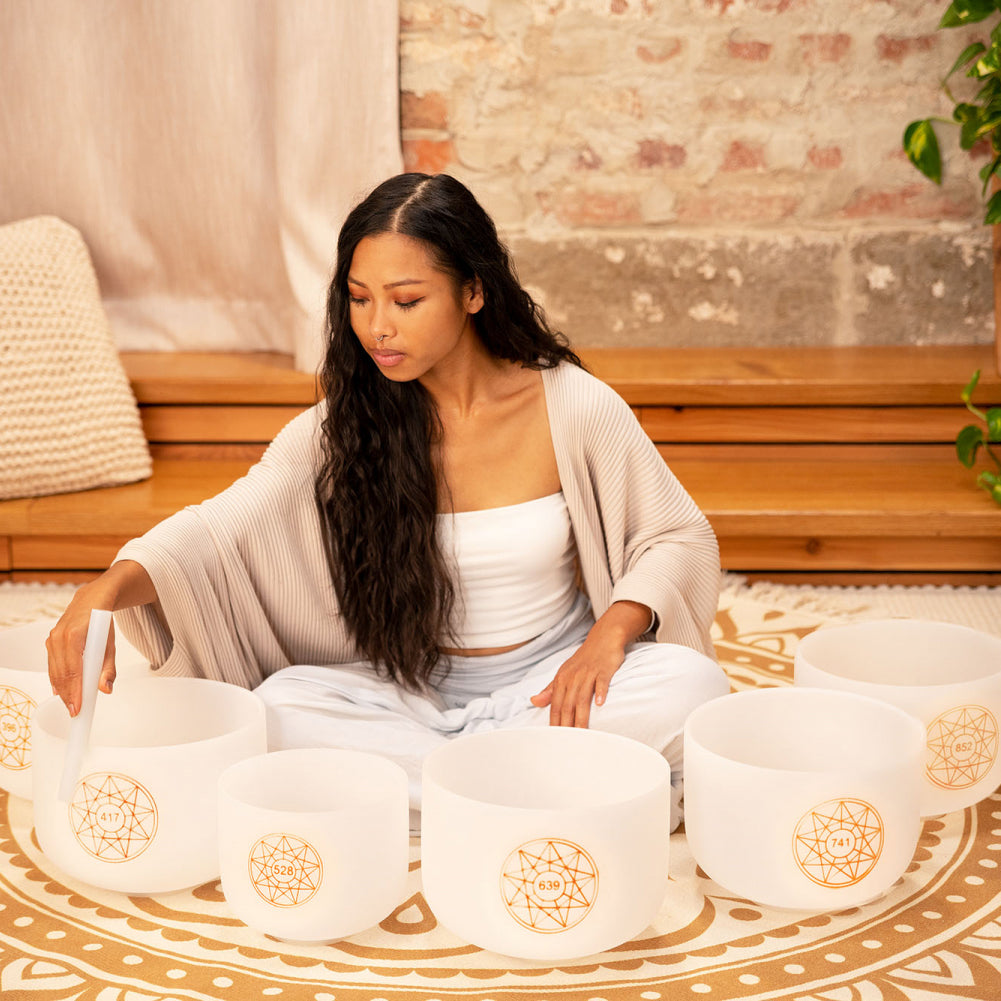 Meinl Sonic Energy - Solfeggio Crystal Singing Bowl Set - Musik Utan Gränser 