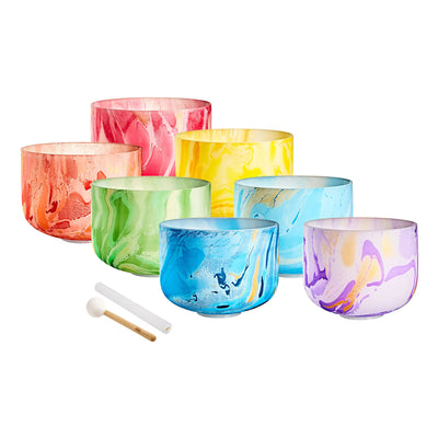 Meinl Sonic Energy - Marble Crystal Singing Bowl Chakra Set 7st - Musik Utan Gränser 