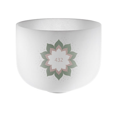 CSB432LF Lotus Flower Crystal Singing Bowl 9" Note A4 Brow