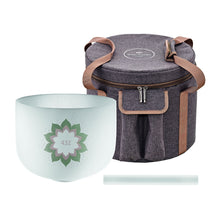 Load image into Gallery viewer, CSB432LF Lotus Flower Crystal Singing Bowl 9" Note A4 Brow
