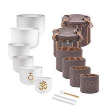 Load image into Gallery viewer, CSBSETOM6 Om Crystal Singing Bowl Set 6 pcs
