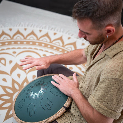 OSTD3DGE Octave Steel Tongue Drum F Major Dark Green