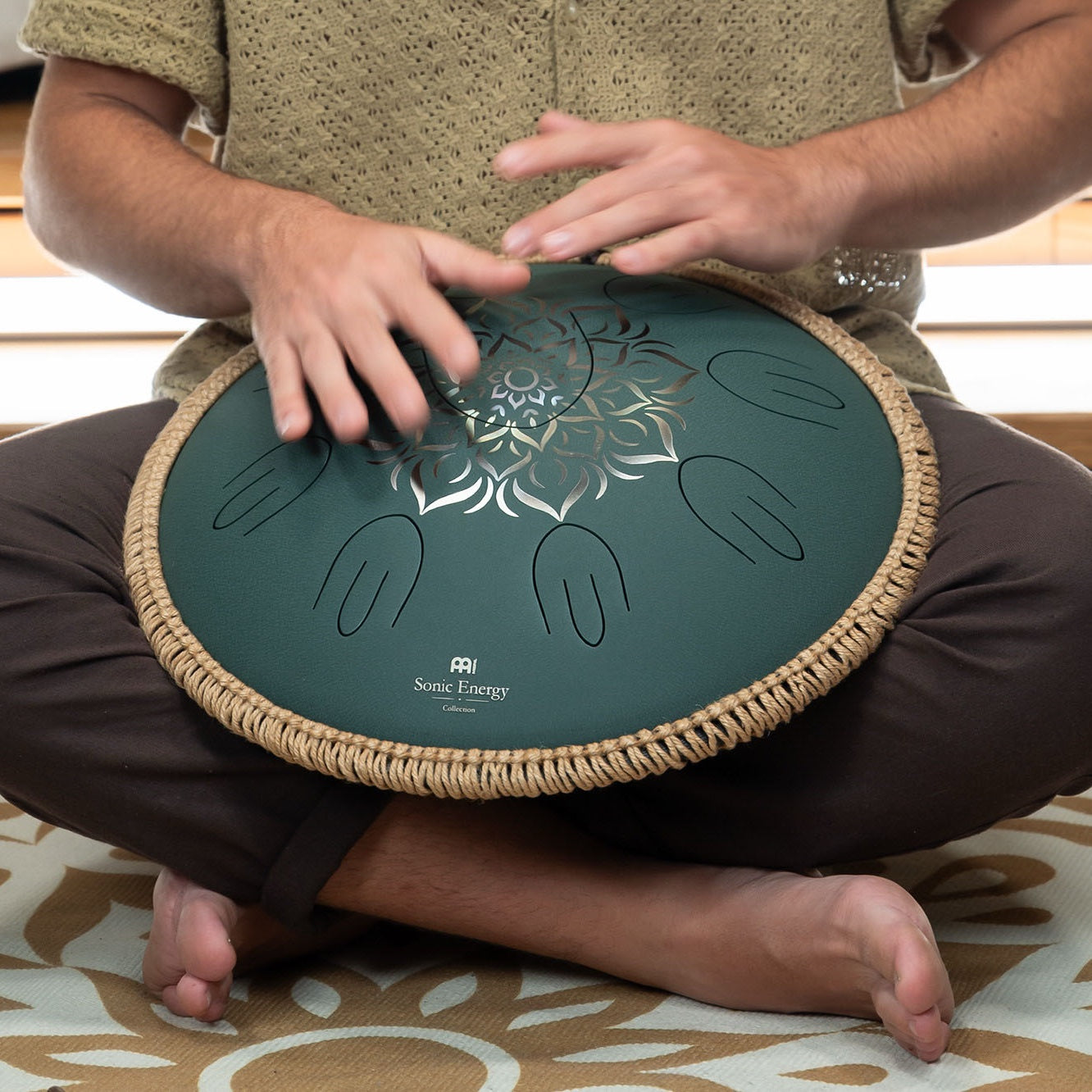 OSTD4DGE Octave Steel Tongue Drum F Major Dark Green