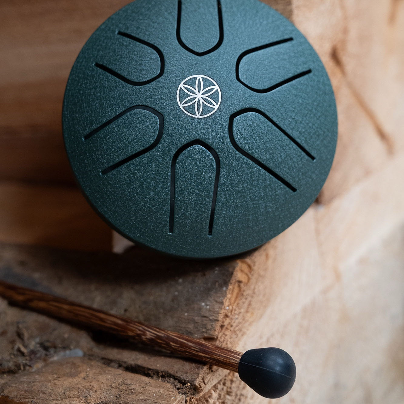 PSTD4DGGOL Pocket Steel Tongue Drum A Major Dark Green