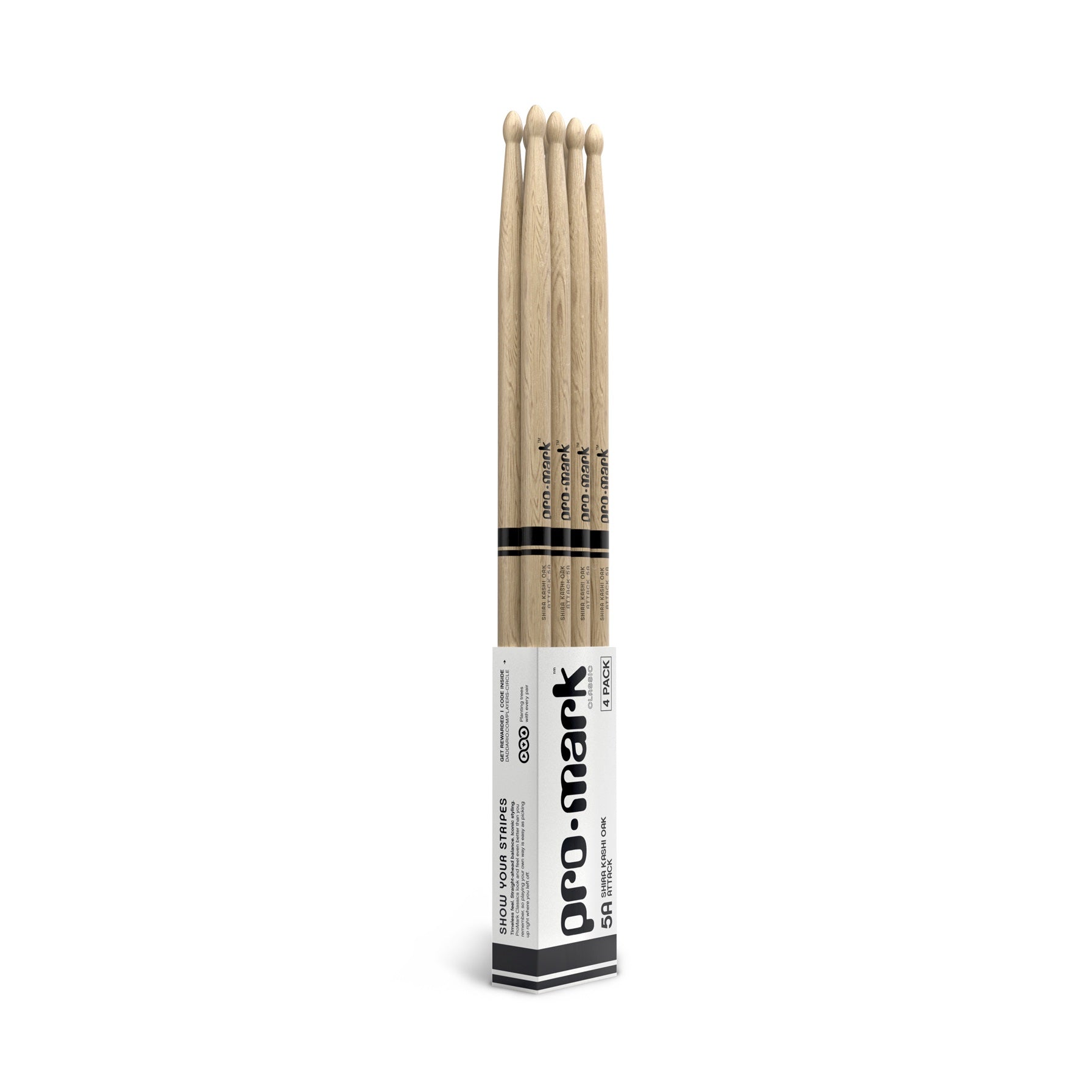 PW5AW-4P Classic Attack 5A Oak 4-pack Oval Tip