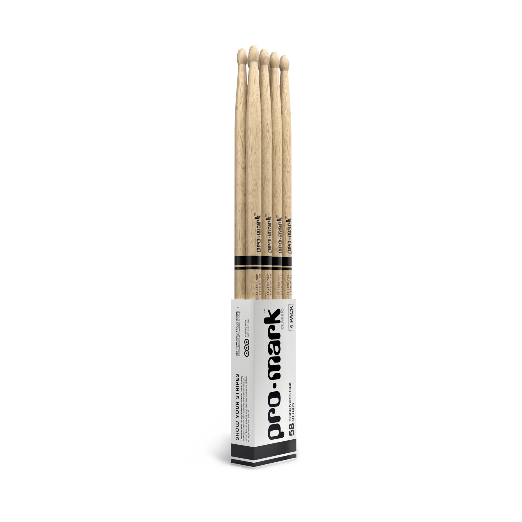 PW5BW-4P Classic Attack 5B Oak 4-pack Oval Tip