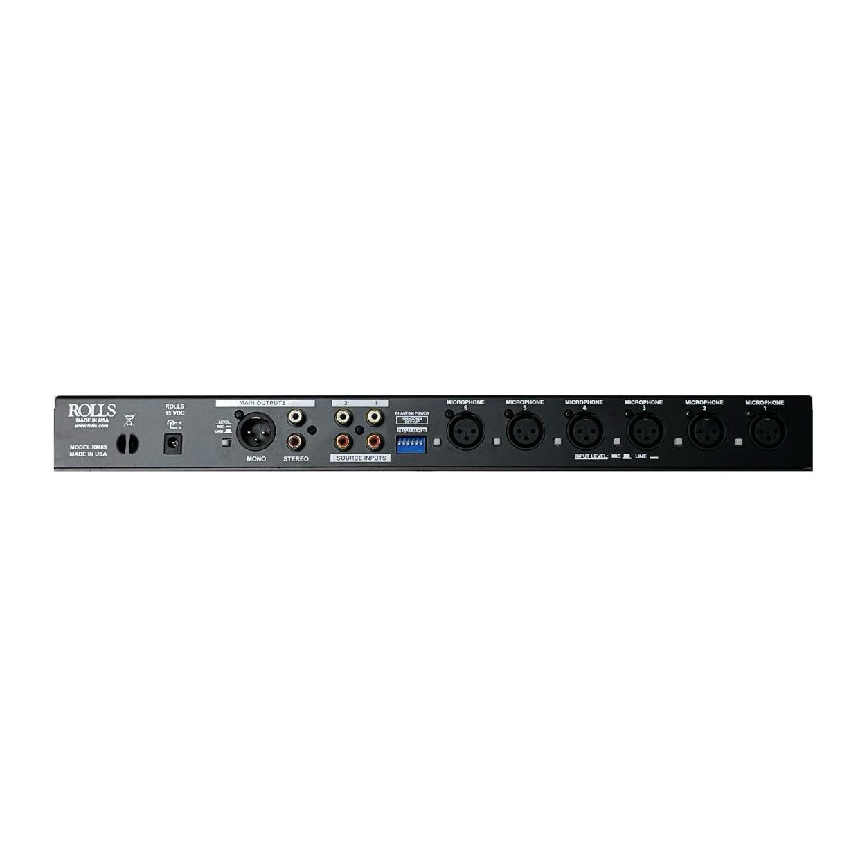 RM89 Professionell 8-kanals Mic/Line mixer