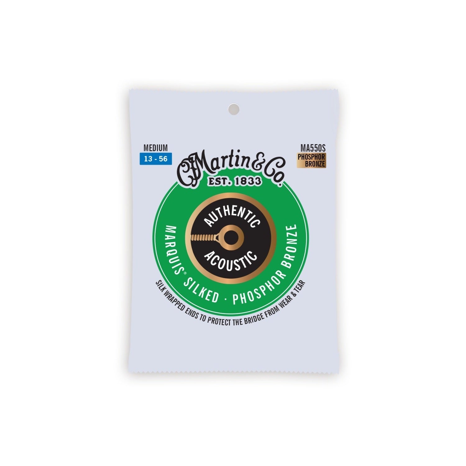 MA550S Authentic Acoustic Marquis Silked Guitar Strings 92/8 Phosphor Bronze Medium