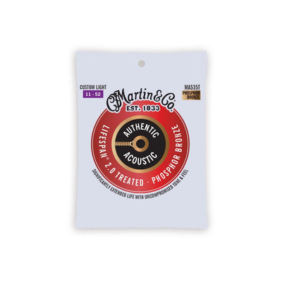 MA535T Acoustic Lifespan 2.0 Guitar Strings 92/8 Phosphor Bronze Custom Light