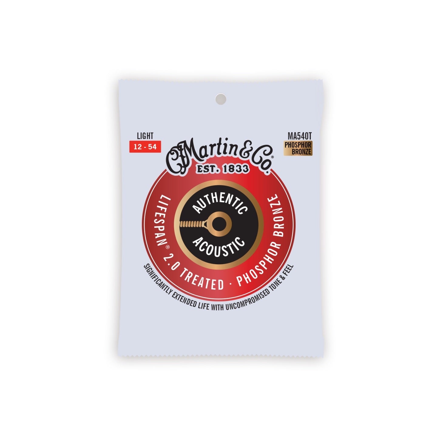 MA540T Acoustic Lifespan 2.0 Guitar Strings 92/8 Phosphor Bronze Light