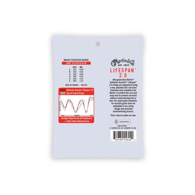 MA540T Acoustic Lifespan 2.0 Guitar Strings 92/8 Phosphor Bronze Light