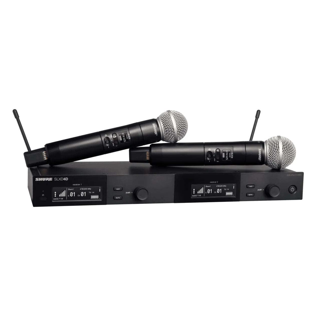 SLXD24DE dubbelsystem med 2st SM58 Frekvensområden(823-865MHz)
