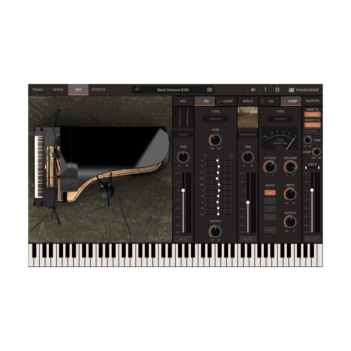 Pianoverse Black Diamond B280