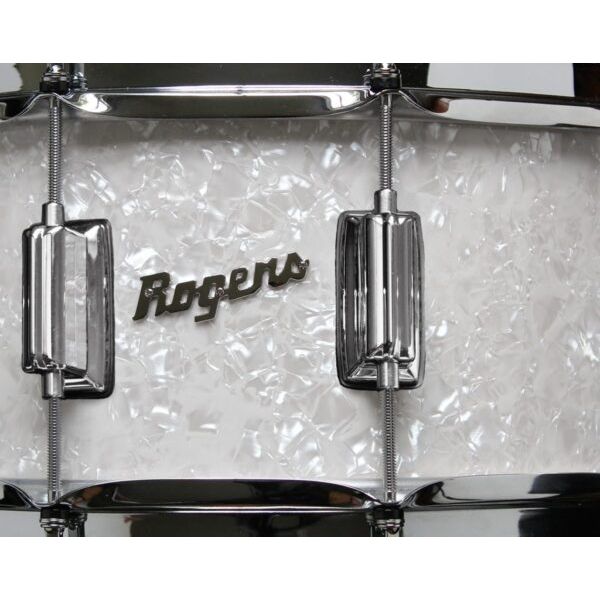 Rogers - DynaSonic 14×6.5 Wood Shell Snare | Beavertail Lug –  White Marine Pearl - Musik Utan Gränser 