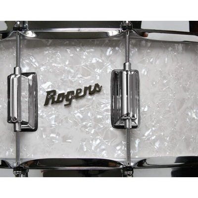 Rogers - DynaSonic 14×6.5 Wood Shell Snare | Beavertail Lug –  White Marine Pearl - Musik Utan Gränser 