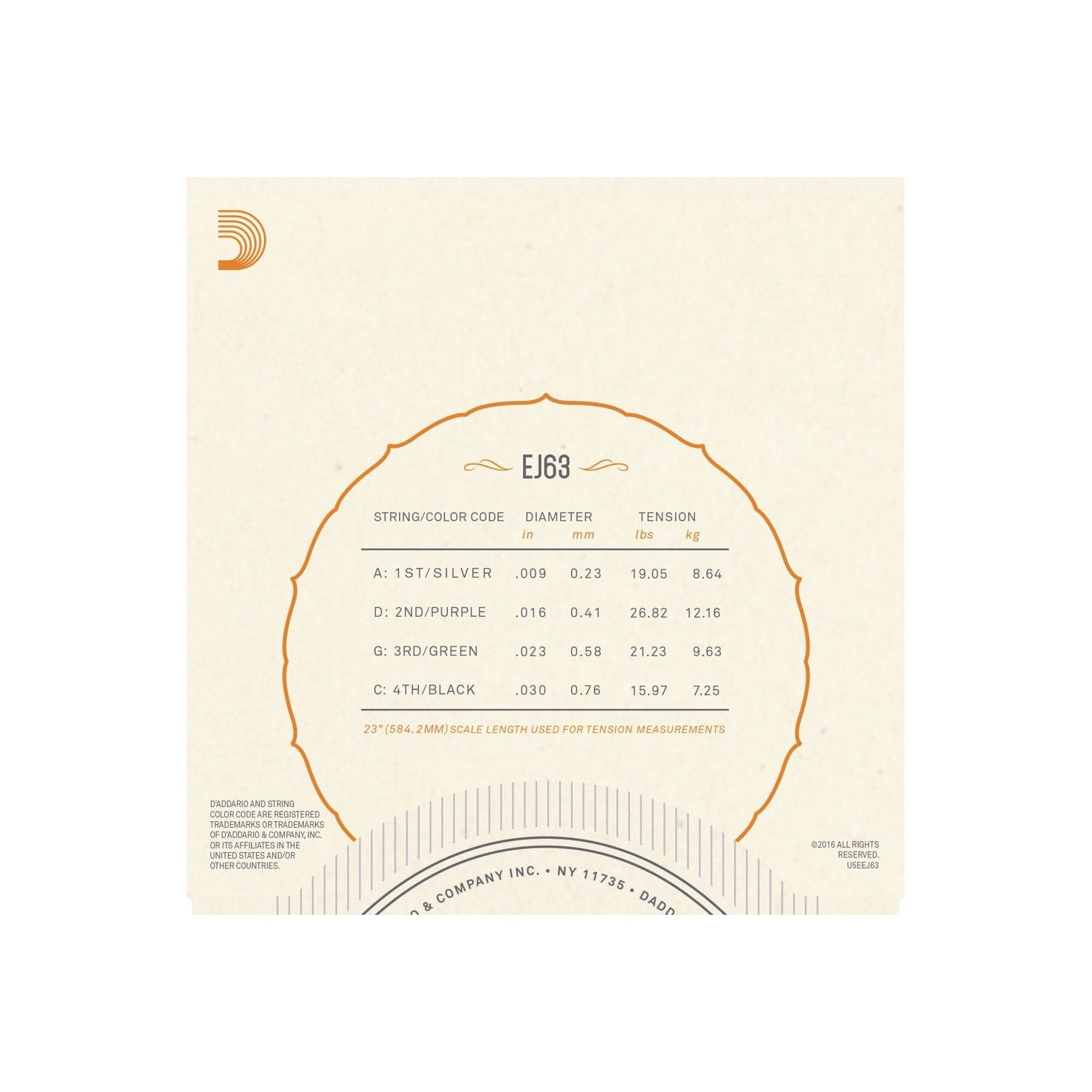 D'Addario - EJ63 banjosträngar tenor - Musik Utan Gränser 