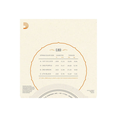 D'Addario - EJ63 banjosträngar tenor - Musik Utan Gränser 