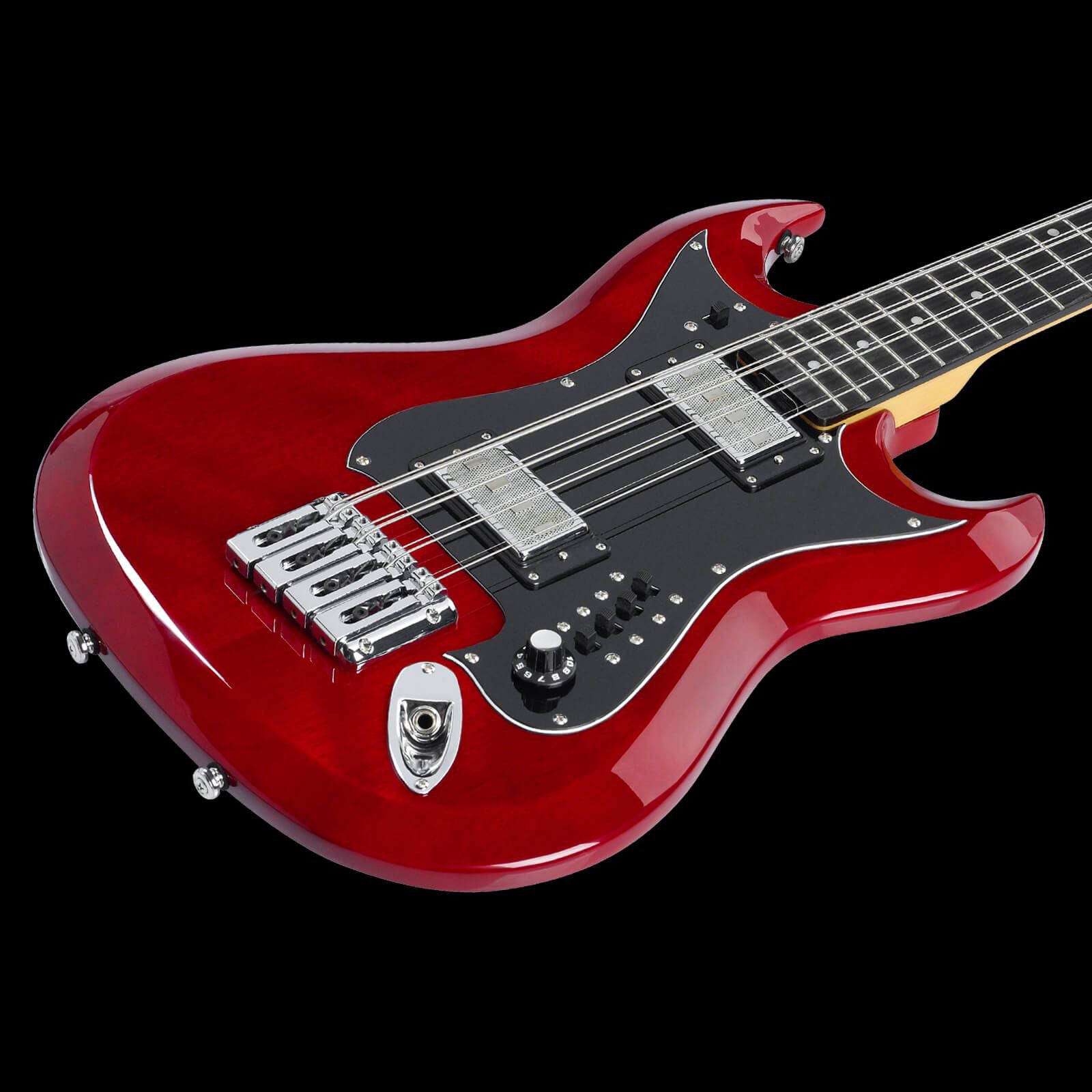 Hagström - H8II Bass Wild Cherry Transparent - Musik Utan Gränser 