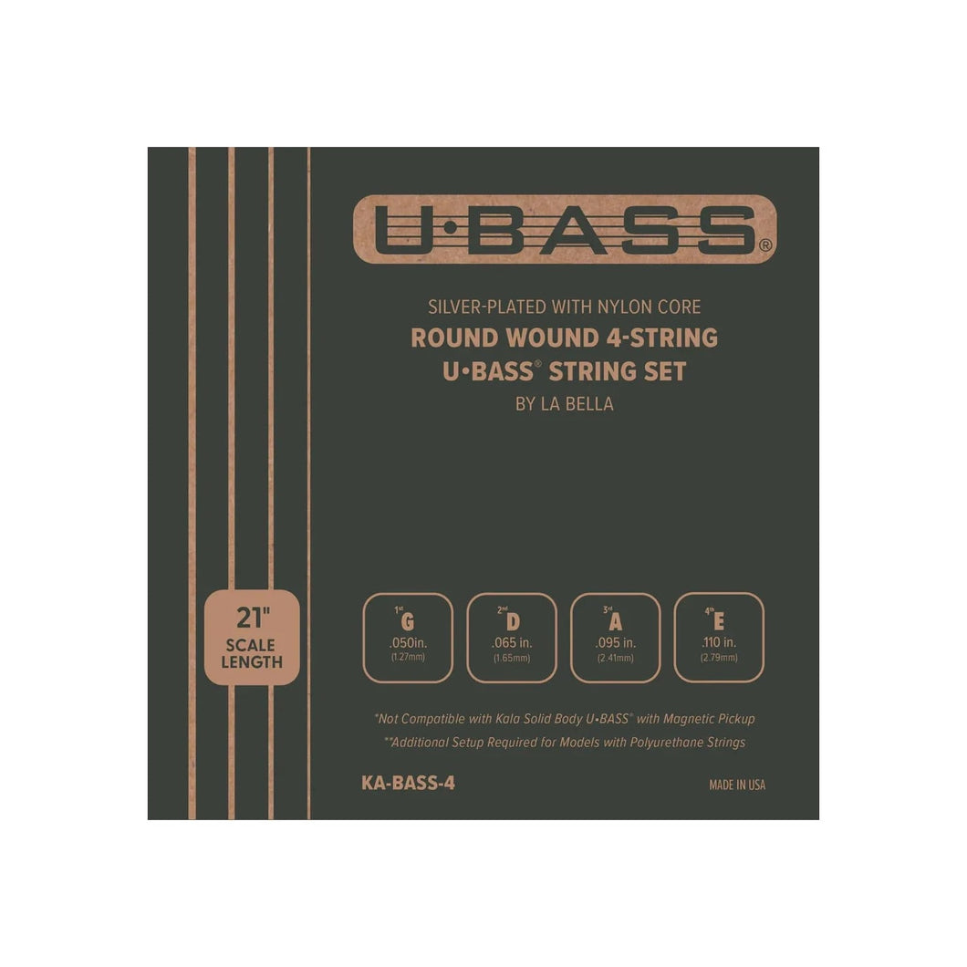 Silver-Plated Nylon Core Round Wound U•BASS® 4-String Set