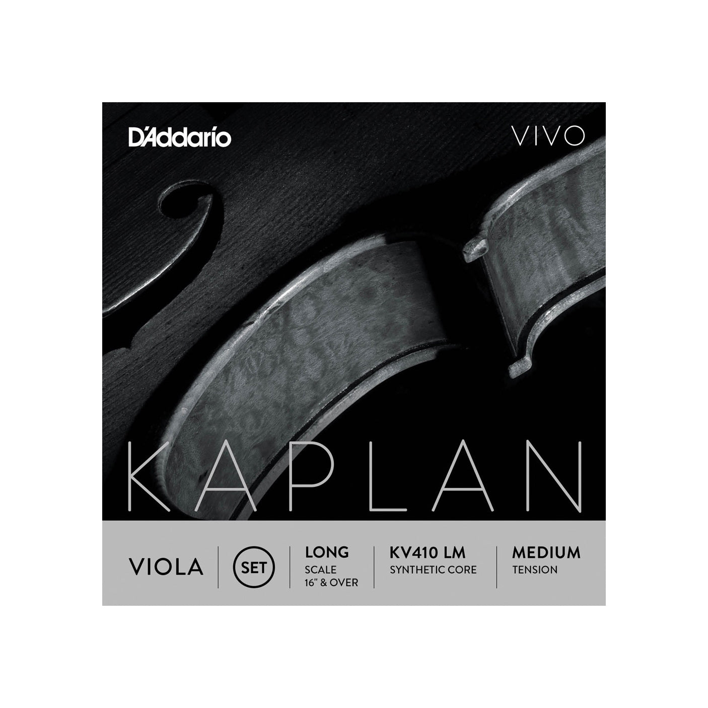 D'Addario - KV410LM. Kaplan Vivo viola set. Long Scale, Medium Tension - Musik Utan Gränser 