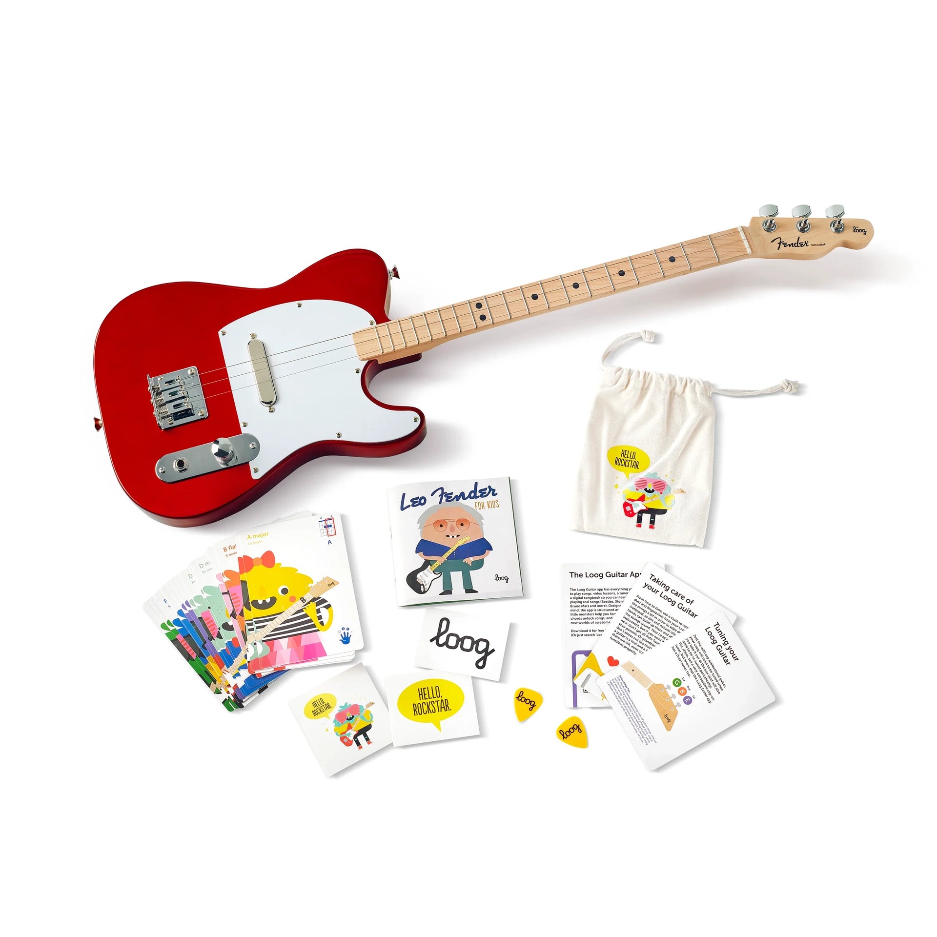 Loog - Pro Electric Fender Telecaster Red - Musik Utan Gränser 