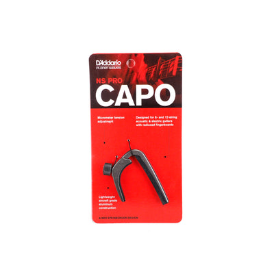 D'Addario - PW-CP-02 NS Capo Pro Black 6/12-strängad - Musik Utan Gränser 