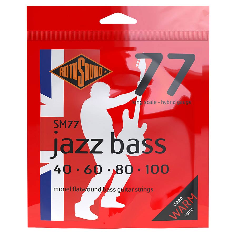 Rotosound - SM77 Jazz Bass 77 electric bass monel flatwound 40-100 - Musik Utan Gränser 