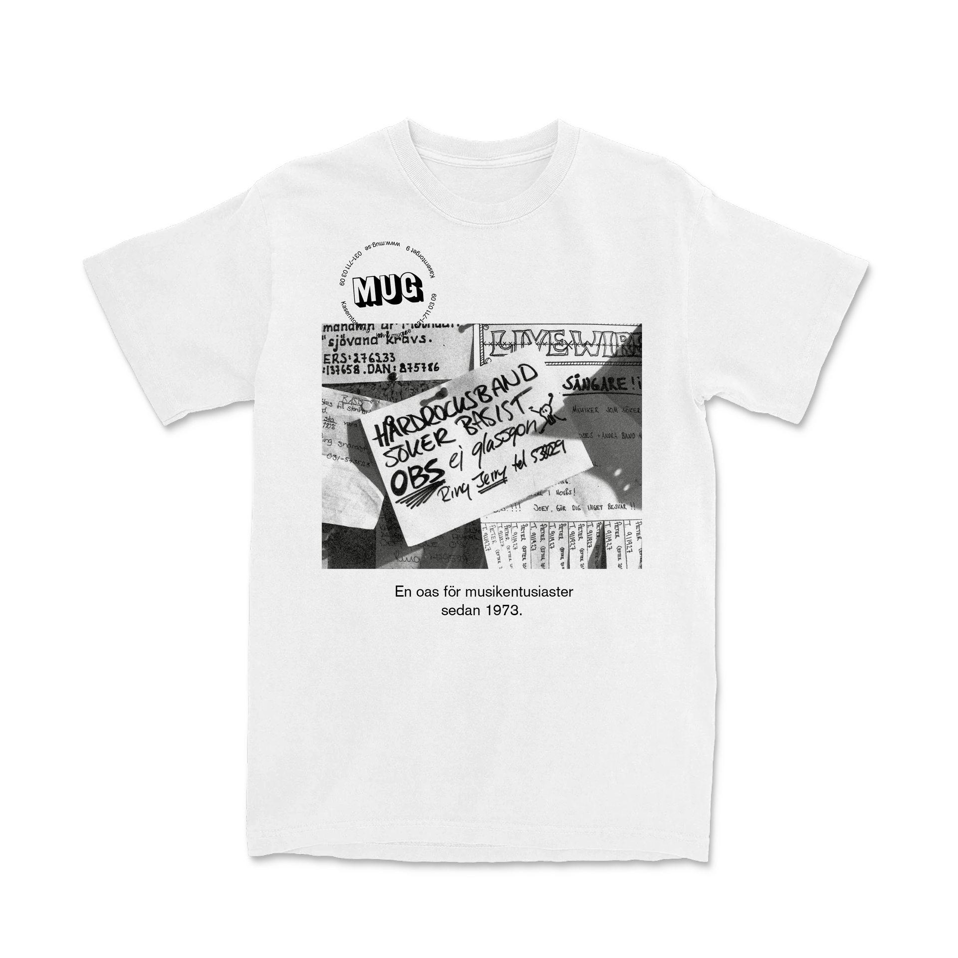Musik Utan Gränser - T-shirt 50 års-jubileum - Hårdrocksband söker basist - Musik Utan Gränser 