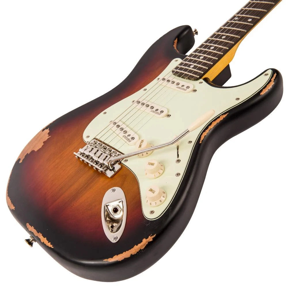 Vintage - Icon V6 Distressed Sunburst - Musik Utan Gränser 