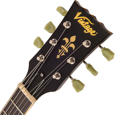 Vintage - V100 Icon Distressed Black Over Sunburst - Musik Utan Gränser 