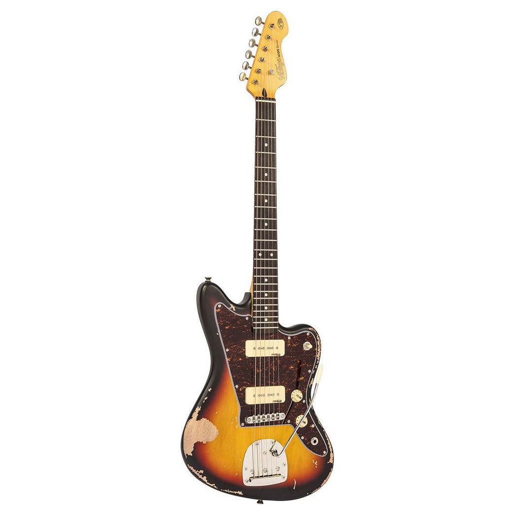 Vintage - V65 Icon Vibrato Distressed Sunburst - Musik Utan Gränser 
