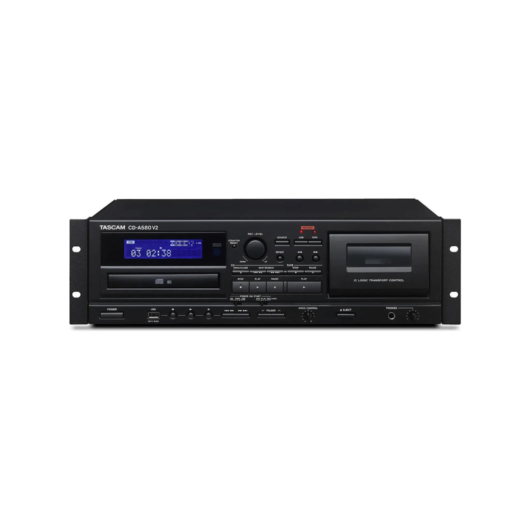 Tascam - CD-A580 V2 19, 3U, CD/Cassette Combination USB - Musik Utan Gränser 