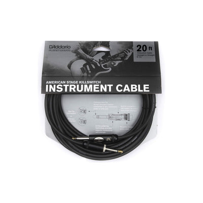 D'Addario - PW-AMSK-20 Instrumentkabel 6m. med kill switch - Musik Utan Gränser 