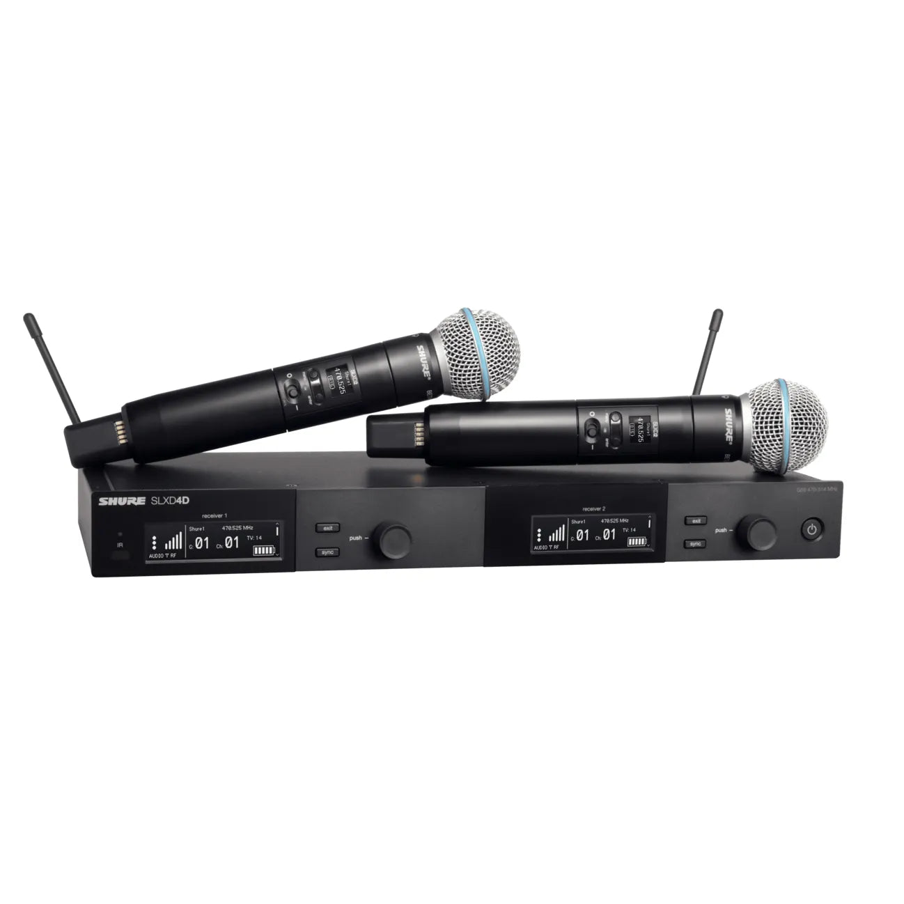 SLXD24DE dubbelsystem med 2st BETA58A Frekvensområden(518-562MHz)