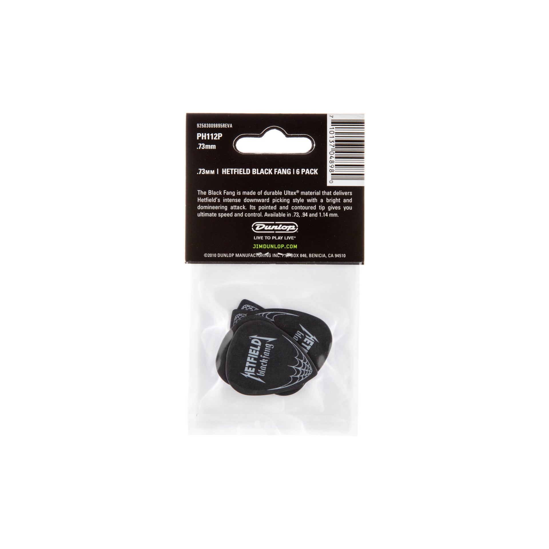 Dunlop - Hetfield Black Fang PH112P.73 6/PLYPK - Musik Utan Gränser 