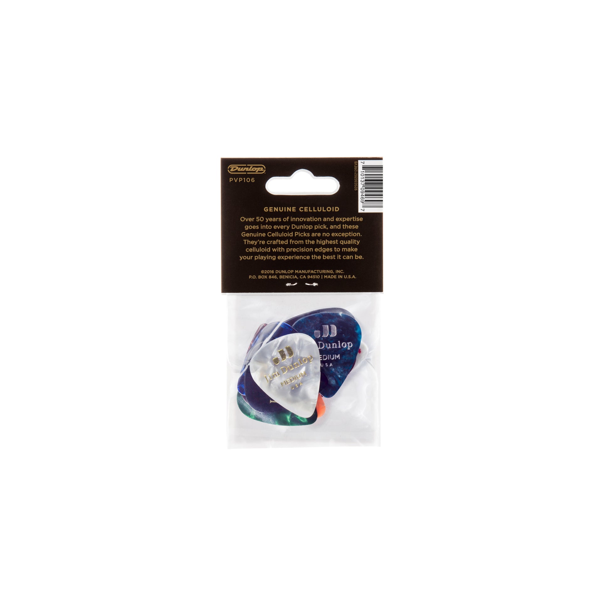 Dunlop - Genuine Celluloid Medium Picks 12st Variety Pack - Musik Utan Gränser 