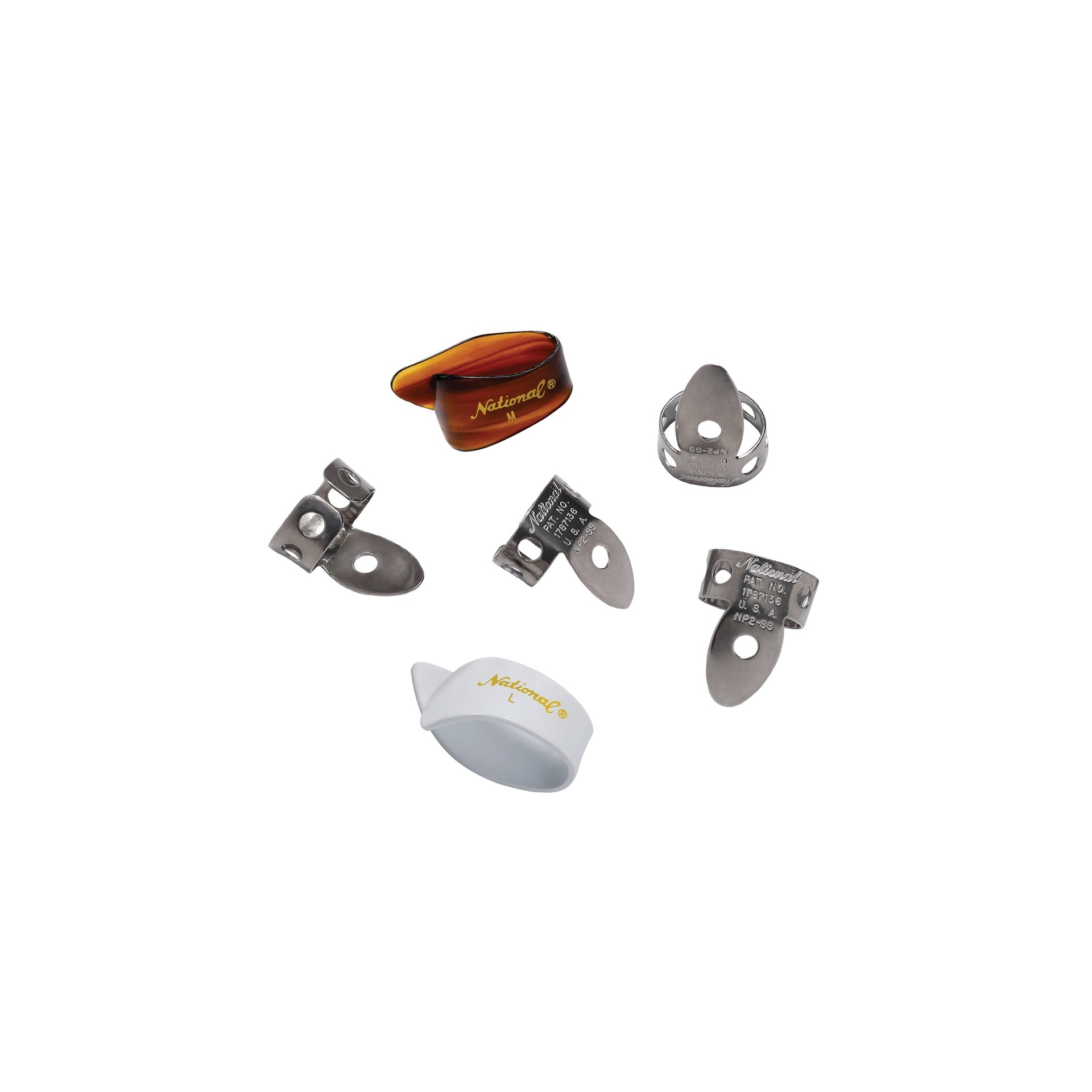 PW-NP2SS7T8W-06 National Finger och Thumb Pick Bundle 6-pack