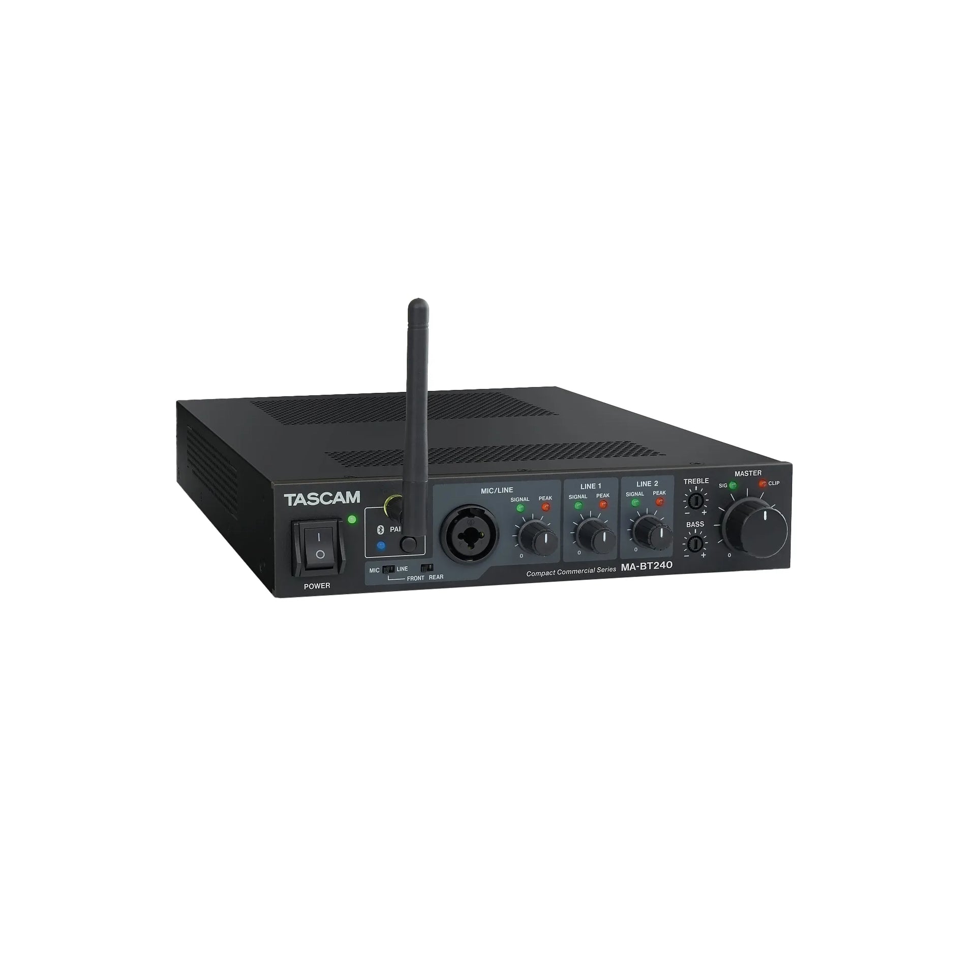 Tascam - MA-BT240 240-Watt Mixing Amplifier Mic Line BT - Musik Utan Gränser 