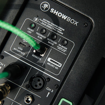 ShowBox batteridriven högtalare med mixerkontroll