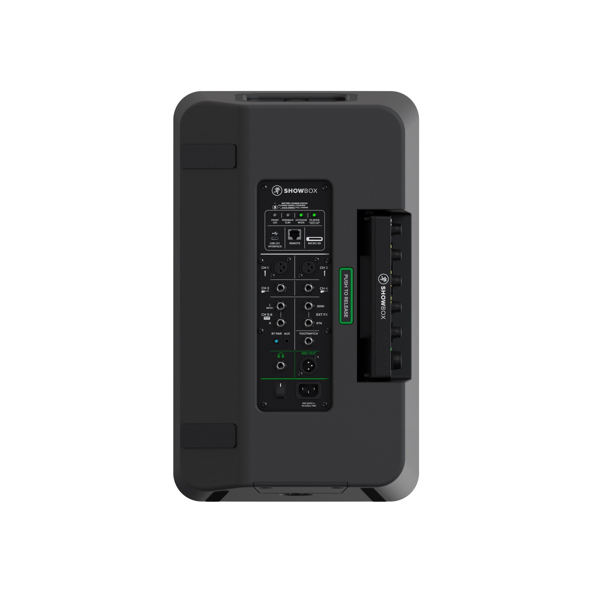 ShowBox batteridriven högtalare med mixerkontroll