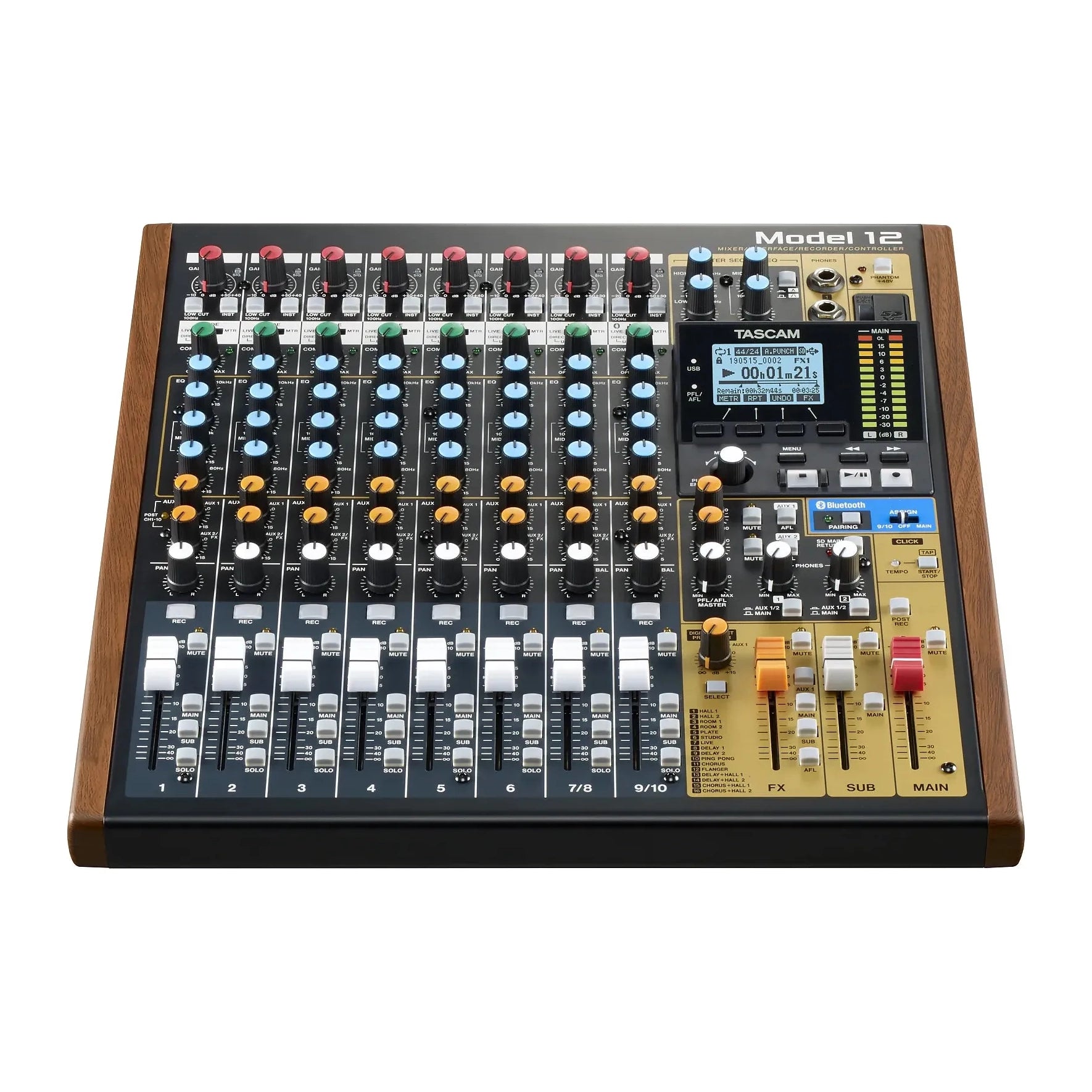 Tascam - Model 12 10-Ch Analogue Mixer with 12-Track Digital Recorder - Musik Utan Gränser 