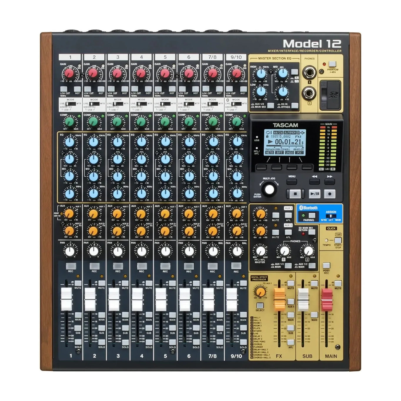 Tascam - Model 12 10-Ch Analogue Mixer with 12-Track Digital Recorder - Musik Utan Gränser 